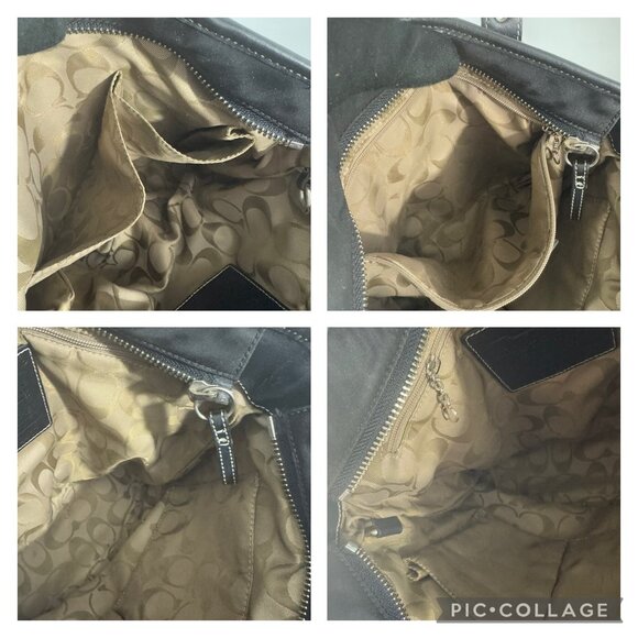 Vintage Coach # 4487 Black Microfiber Leather Trim Handbag - Picture 11 of 13